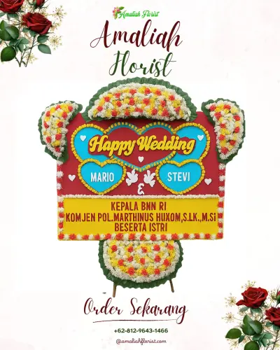 Karangan Papan Bunga Pernikahan di Kidangbang